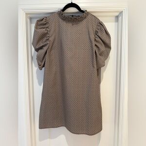 Zara Polka Dot Plaid Mini Dress